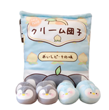 Peach Dumpling Penguins Tsumettow Pillow