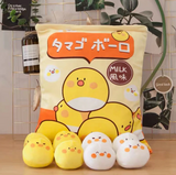 Egg Ball Chicks Tsumettow Pillow Front