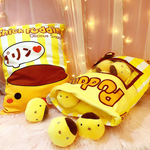 Chick Puddings Tsumettow Pillow with Plushies Out