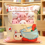 Strawberries & Cream Bunnies Tsumettow Pillow